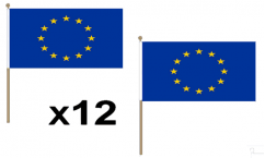 European Union Hand Waving Flags